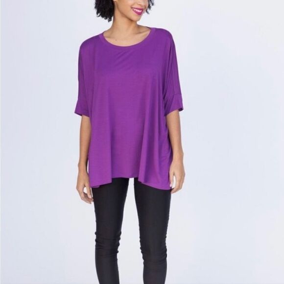 NWT Agnes & Dora Boxy Tee in Grape - Picture 1 of 4
